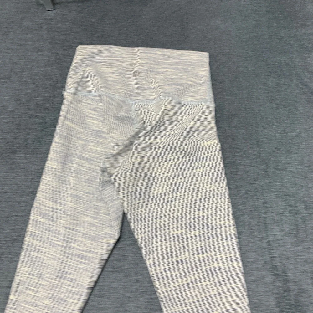 Lululemon Leggings Womens 22 White Blue Space Dye Athletic Gym Training Workout